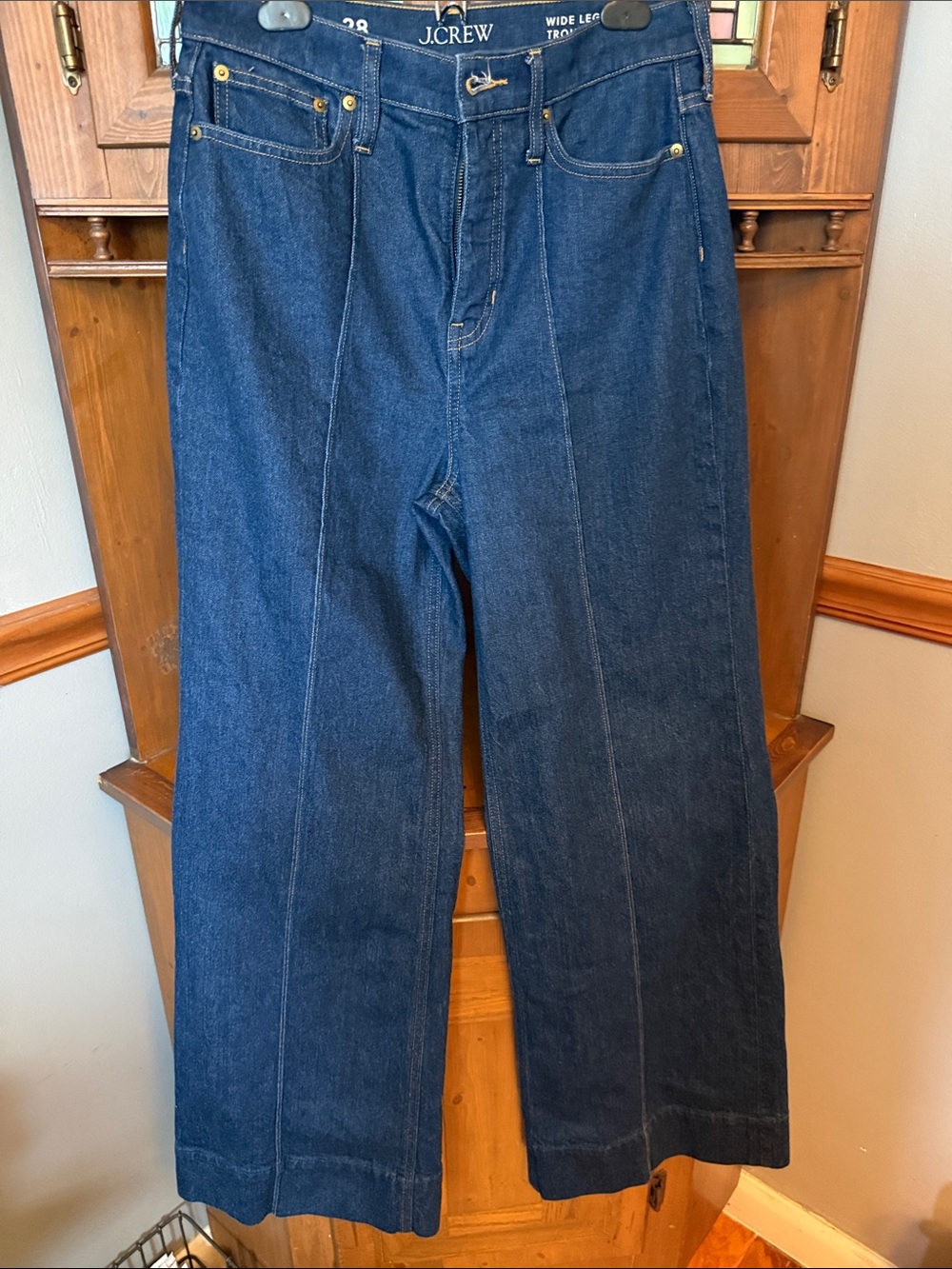 J.CREW Re-Imagined High Rise Wide Leg Pintuck Denim TrousersSize: 28